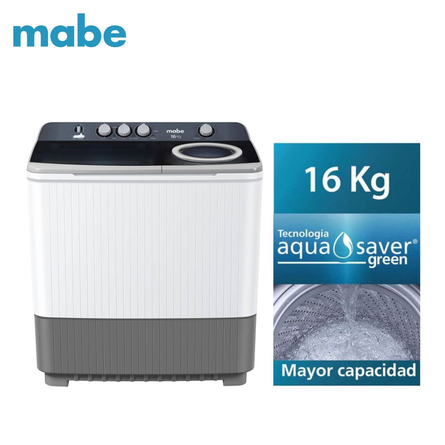 Lavadora Mabe Semiautomática 16 kg Blanco - LMD6124PBBB0